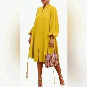 Women's‎ Color Block Lantern Long Sleeve Dress Summer Party Dress Size Small